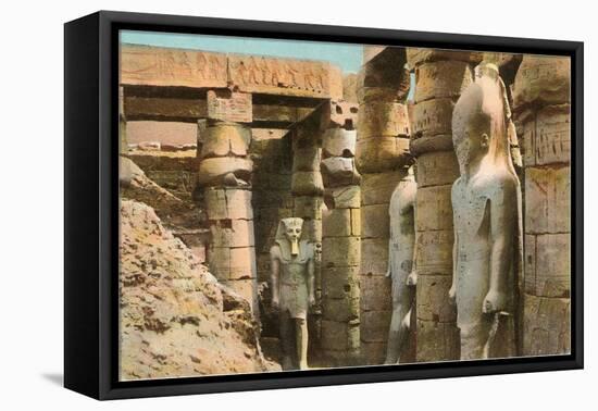 Pharaoh Statues, Luxor, Egypt-null-Framed Stretched Canvas