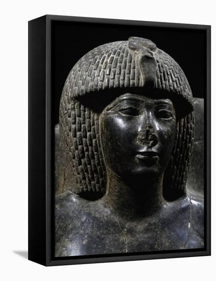 Pharaoh Thutmose Iv, Black Granite Statue, from Karnak, Detail-null-Framed Stretched Canvas