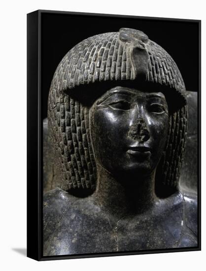 Pharaoh Thutmose Iv, Black Granite Statue, from Karnak, Detail-null-Framed Stretched Canvas