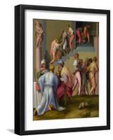 Pharaoh with His Butler and Baker (From Scenes from the Story of Josep), Ca 1515-Pontormo-Framed Giclee Print