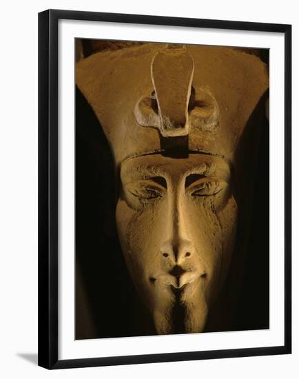 Pharaohs of the Sun, Sandstone Image of Akhenaten at Karnak, Egypt-Kenneth Garrett-Framed Premium Photographic Print