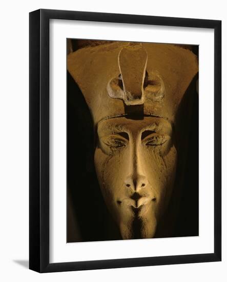 Pharaohs of the Sun, Sandstone Image of Akhenaten at Karnak, Egypt-Kenneth Garrett-Framed Photographic Print