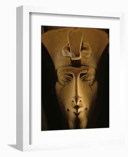 Pharaohs of the Sun, Sandstone Image of Akhenaten at Karnak, Egypt-Kenneth Garrett-Framed Photographic Print