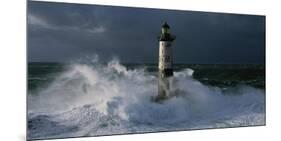 Phare d'Ar-Men lors d'une tempete-Jean Guichard-Mounted Art Print