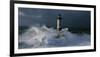 Phare d'Ar-Men lors d'une tempete-Jean Guichard-Framed Art Print