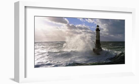 Phare d'Ar-Men pres de l'ile de Sein-Jean Guichard-Framed Art Print