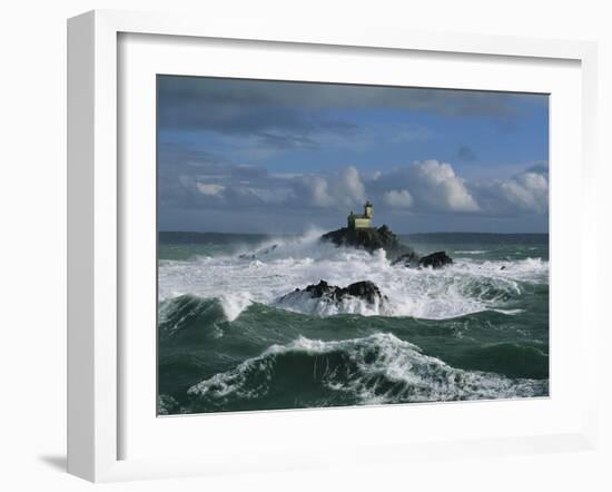 Phare de Tevennec, mer d'Iroise-Jean Guichard-Framed Art Print