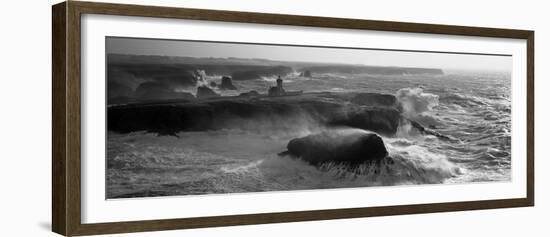 Phare des Poulains lors d'une Tempete-Jean Guichard-Framed Art Print