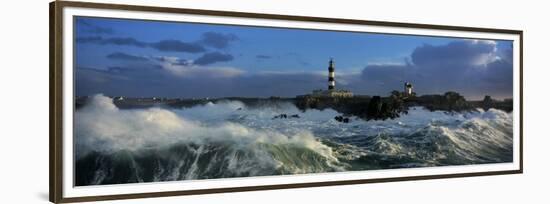 Phare du Creac'h lors d'une tempete-Jean Guichard-Framed Art Print