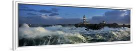 Phare du Creac'h lors d'une tempete-Jean Guichard-Framed Art Print