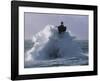 Phare du Four lors d'une tempete-Jean Guichard-Framed Art Print