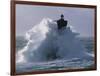 Phare du Four lors d'une tempete-Jean Guichard-Framed Art Print