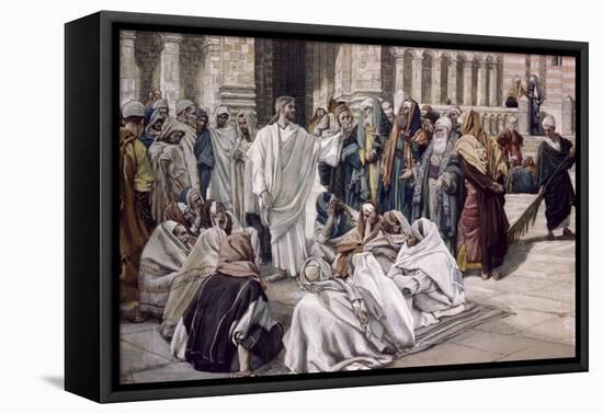 Pharisees Question Jesus-James Tissot-Framed Stretched Canvas