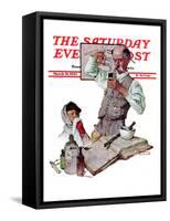 "Pharmacist" Saturday Evening Post Cover, March 18,1939-Norman Rockwell-Framed Stretched Canvas