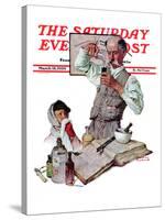 "Pharmacist" Saturday Evening Post Cover, March 18,1939-Norman Rockwell-Stretched Canvas