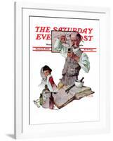 "Pharmacist" Saturday Evening Post Cover, March 18,1939-Norman Rockwell-Framed Giclee Print