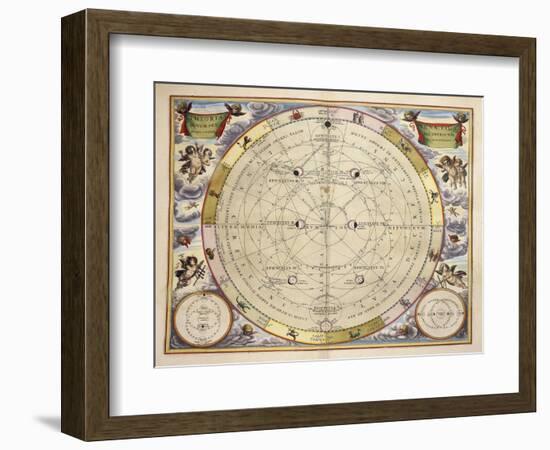 Phases of Moon and its Orbit-Andreas Cellarius-Framed Giclee Print