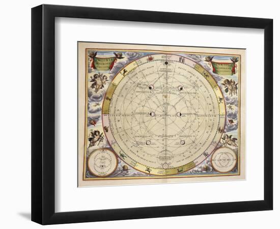 Phases of Moon and its Orbit-Andreas Cellarius-Framed Giclee Print
