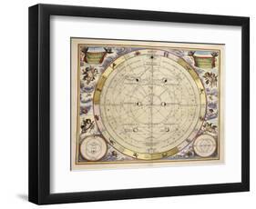 Phases of Moon and its Orbit-Andreas Cellarius-Framed Giclee Print