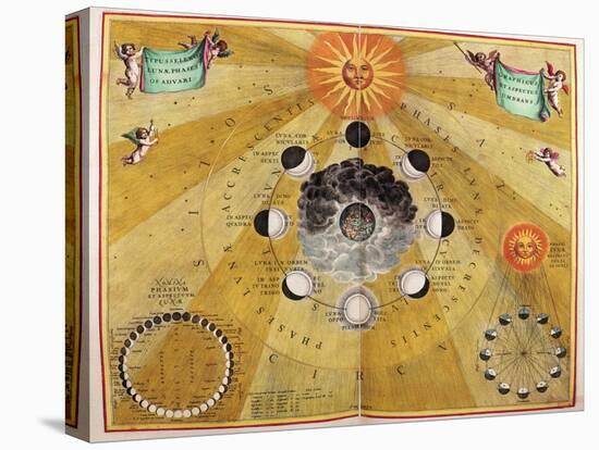 Phases of the Moon, from The Celestial Atlas, or the Harmony of the Universe-Andreas Cellarius-Stretched Canvas