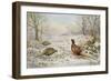 Pheasant and Partridges in a Snowy Landscape-Carl Donner-Framed Giclee Print