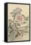 Pheasant and Peony-Bairei-Framed Stretched Canvas