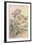 Pheasant and Peony-Bairei-Framed Art Print