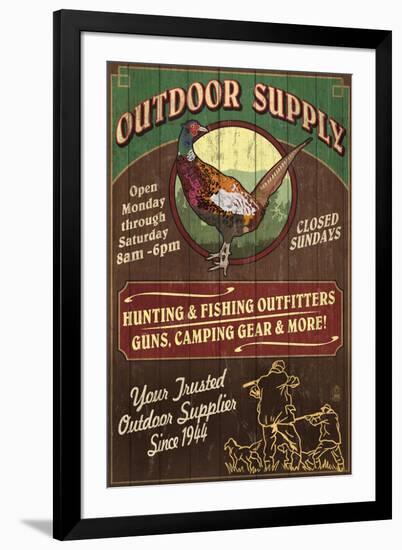 Pheasant Outfitters - Vintage Sign-Lantern Press-Framed Art Print