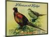 Pheasant Ridge Apple Crate Label - San Francisco, CA-Lantern Press-Mounted Art Print