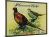 Pheasant Ridge Apple Crate Label - San Francisco, CA-Lantern Press-Mounted Art Print