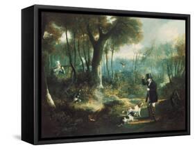 Pheasant Shooting in the Forest-S .j .e . Jones-Framed Stretched Canvas