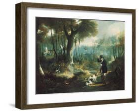 Pheasant Shooting in the Forest-S .j .e . Jones-Framed Giclee Print