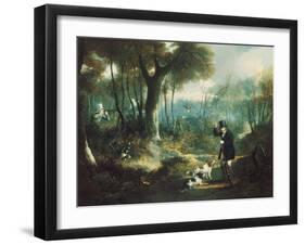 Pheasant Shooting in the Forest-S .j .e . Jones-Framed Giclee Print