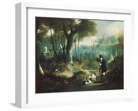 Pheasant Shooting in the Forest-S .j .e . Jones-Framed Giclee Print