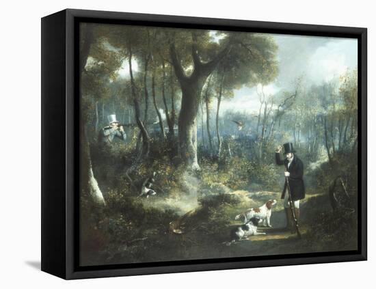 Pheasant Shooting in the Forest-S.j.e. Jones-Framed Stretched Canvas