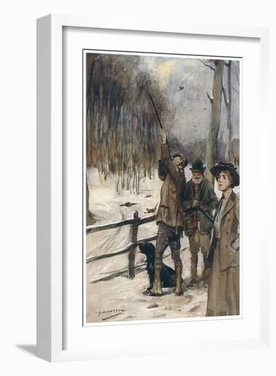 Pheasant Shooting, Modern-G Denholm Armour-Framed Art Print