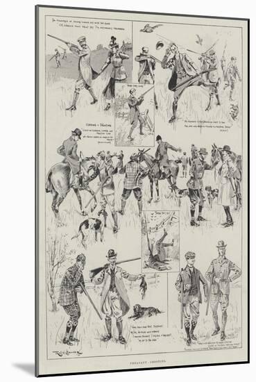 Pheasant-Shooting-Ralph Cleaver-Mounted Giclee Print