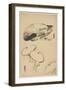 Pheasant/Three Men with Umbrellas-Shibata Zeshin-Framed Giclee Print