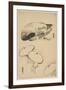 Pheasant/Three Men with Umbrellas-Shibata Zeshin-Framed Giclee Print