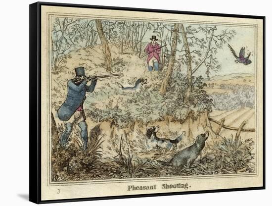 Pheasant, Two Men and Their Dogs Shoot from a Clearing-Henry Thomas Alken-Framed Stretched Canvas