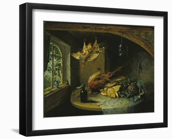 Pheasants, Cabbage and a Bottle of Wine on a Table-Benjamin Blake-Framed Giclee Print