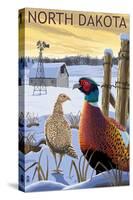 Pheasants - North Dakota-Lantern Press-Stretched Canvas