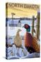 Pheasants - North Dakota-Lantern Press-Stretched Canvas