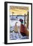 Pheasants - South Dakota-Lantern Press-Framed Art Print