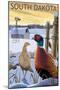 Pheasants - South Dakota-Lantern Press-Mounted Art Print