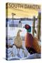 Pheasants - South Dakota-Lantern Press-Stretched Canvas