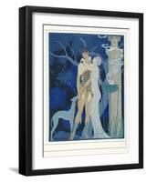 Phedre Et Hippolyte, from Personages De Comedie, Pub. 1922 (Pochoir Print)-Georges Barbier-Framed Giclee Print