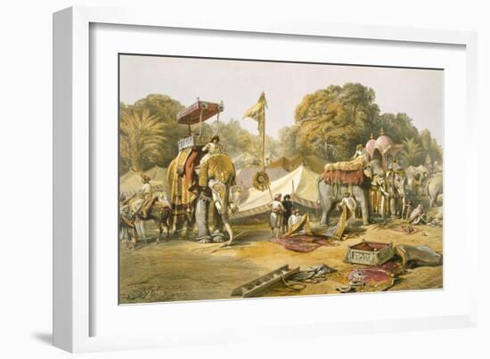 Pheel Khana, or Elephants Quarters, Holcars Camp, from 'India Ancient and Modern', 1867-William 'Crimea' Simpson-Framed Giclee Print