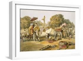 Pheel Khana, or Elephants Quarters, Holcars Camp, from 'India Ancient and Modern', 1867-William 'Crimea' Simpson-Framed Giclee Print