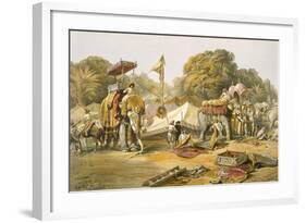 Pheel Khana, or Elephants Quarters, Holcars Camp, from 'India Ancient and Modern', 1867-William 'Crimea' Simpson-Framed Giclee Print